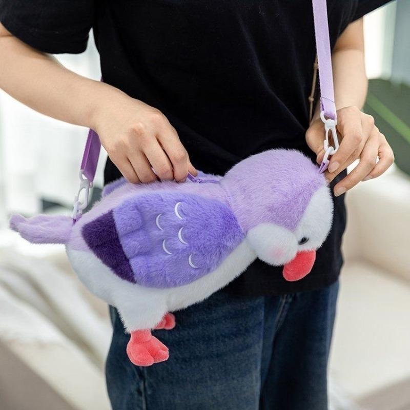 Sevimli Papağan Peluş Sırt Çantaları Simüle Kuş Peluş Bebek Çantası Kawaii Çocuk Omuz Çantası Moda Sırt Çantası Kadınlar İçin Hediyeler