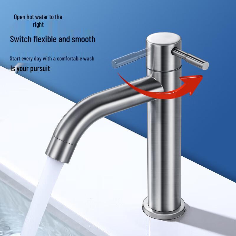Larsd 304 Stainless Steel Single Cold Basin Faucet
