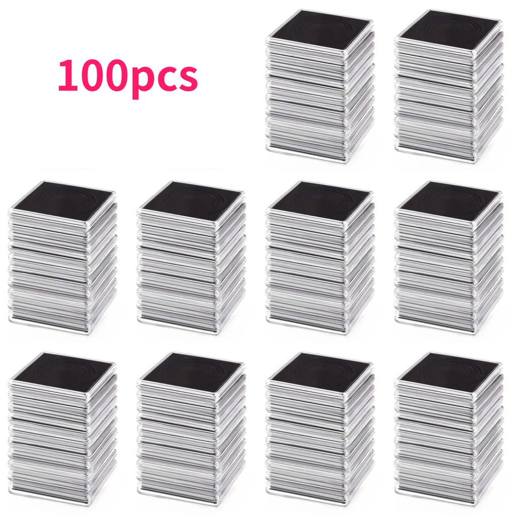 100pcs Coin Collection Case Set with Adjustable Foam Washers Acrylic Coin Holders for 20mm-40mm Coins Clips Display Storage Box