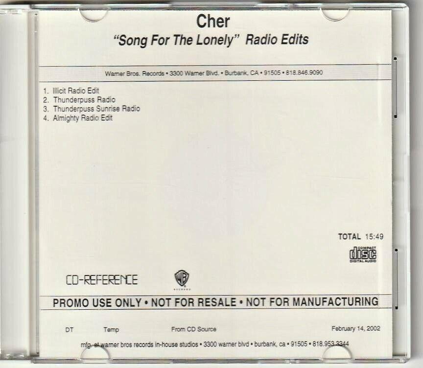 

[USED] Cher SONG FOR THE LONELY Edits Rare CD Single