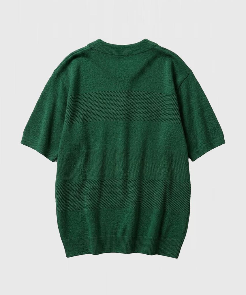 LMOOD Holiday Pk Half Knit Short Sleeve Shirt Green