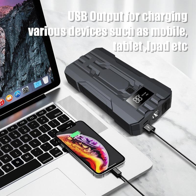 Car Jump Starter 3000A Peak 10000mAh 12V Auto Booster Battery Charger Jumper Box with Display