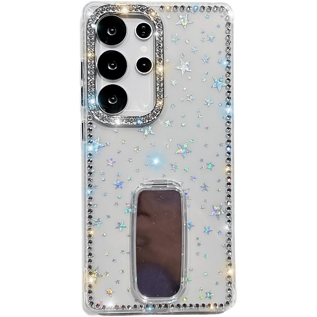 Butterfly Bracket Suitable for Samsung S25 Ultra Mobile Phone Case Flash Drill S24FE Flash Powder A56 Protective Case A17