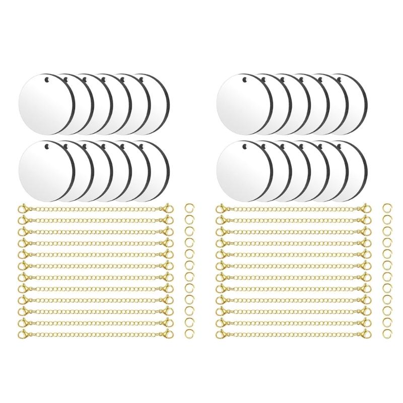 Set of 36/72 Engravable Steel Plate Unique Cup Hangings Metal Pendants Practical Round Single Side Sublimation Blank