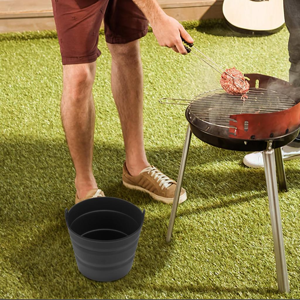 Mipcase Silicone Folding Bucket Grill Oil Bucket Liner Adjustable Height