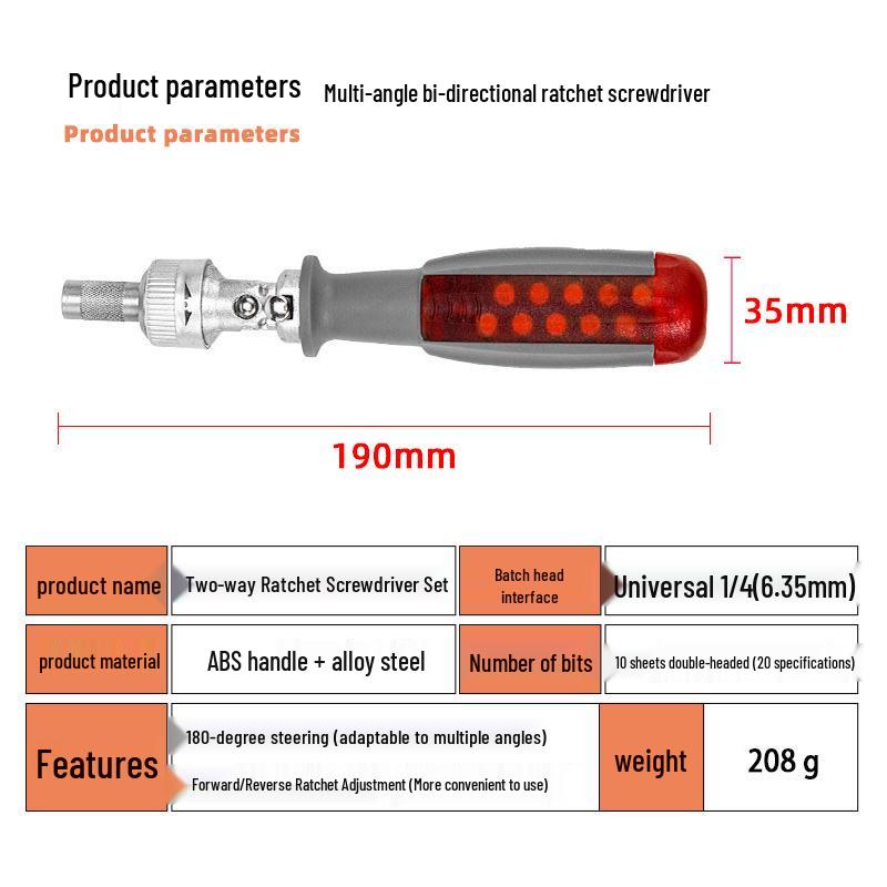 10-Piece Telescopic Ratchet Screwdriver Set - Bendable, Adjustable Phillips & Flathead Tools