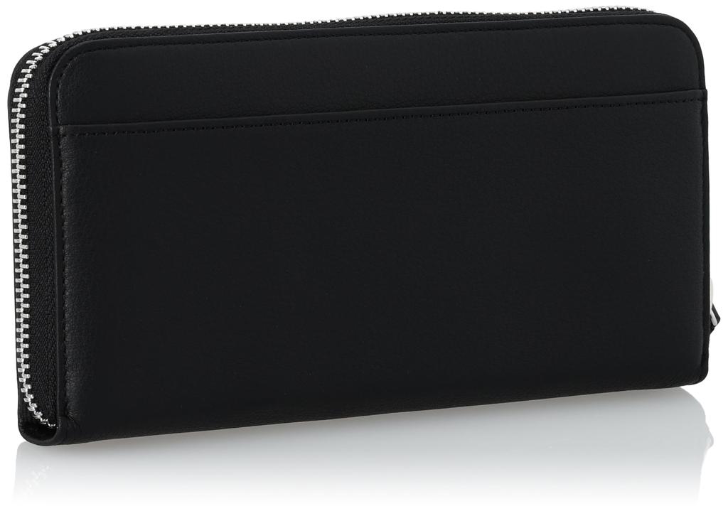 Round Zipper Long Wallet Soft Cowhide Bag Stitch Slim Wallet Card Storage Simple Adult Cute Heart Charm Included JSLW3CT1 Black [Jill Stuart] [Angel]