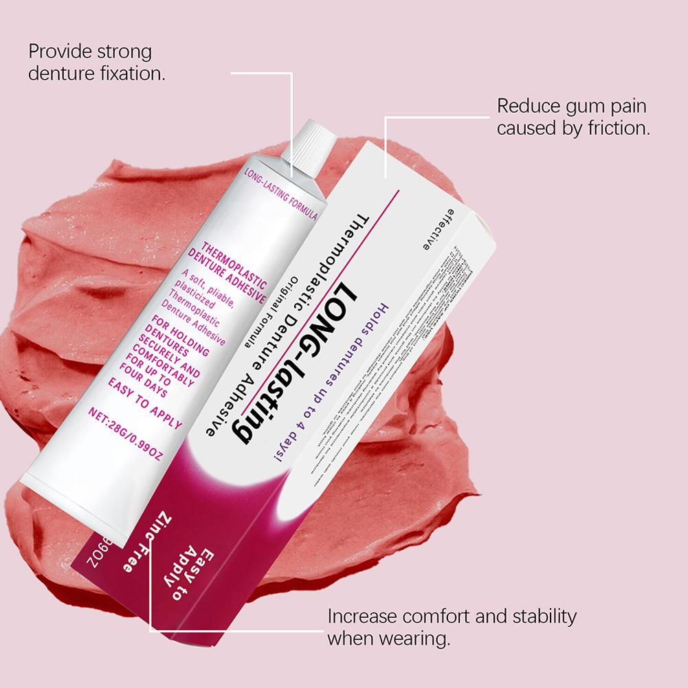 28g Seamless Fit Thermoplastic Denture Adhesive Comfortable Oral Health Care Long Lasting Reusable Denture Care