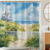 1 Piece High Quality Polyester Shower Curtain - Summer Healing Beach House Theme, the perfect bathroom decor for all seasons