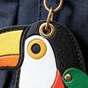 Keychain Pendant Imitation Leather Colorful Toucan Shape Key Chain with Universal
