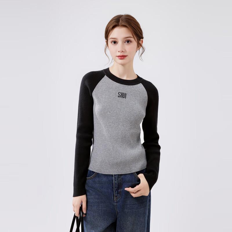 

Qiusuiyiren Women s Color-Blocked Knit Sweater M