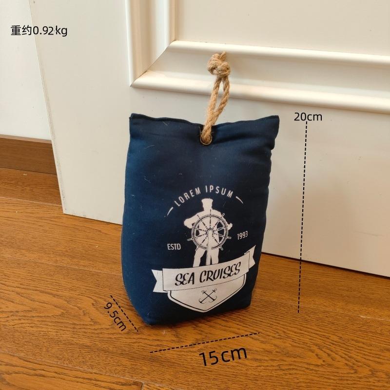 

Mediterranean Style Fabric Door Stopper - Creative Handcrafted Windproof & Anti-Collision Door Plug for Home Decoration