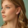 Silver heart earrings with crystals, gold-plated children's studs, 925 silver