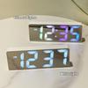 Digital LED Alarm Clock Mirror USB Battery Dual Power 2 Levels Adjustable Brightness Desk Clock For Office Travel