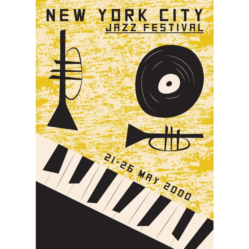 Vintage Musikposter Leinwandgemälde Austin Beaumont Chicago Stockholm Jazz Festival Wandkunst Bild für Wohnzimmer Heimdekor