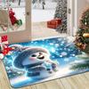 1pc Simple and Dreamy Winter-Themed Snowman Pattern Doormat, Indoor Entryway Mat, Flannel Material, 0.4-inch Sponge Thickness, Soft and Cute Snowman, 