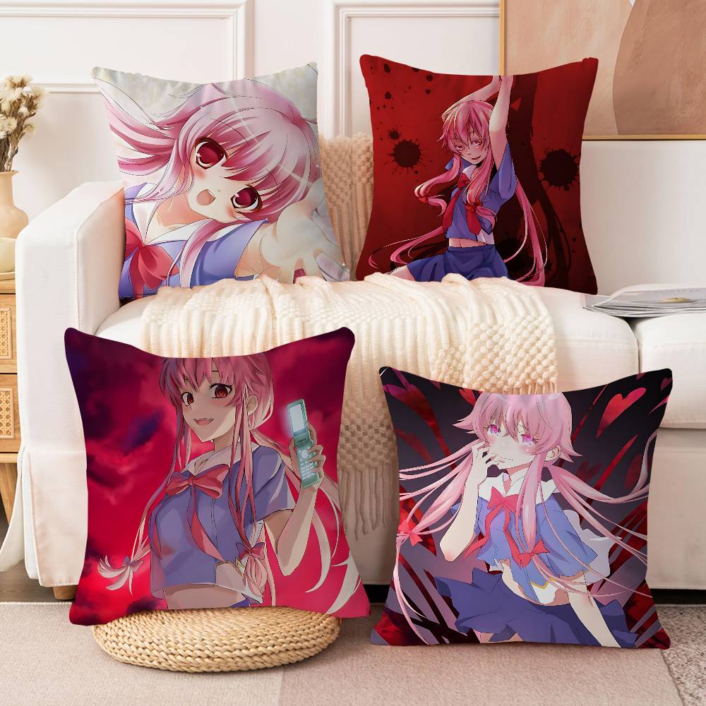 Gasai Y-Yuno Pillow Cover Sofa Cushion Cover Home Room Decoration Children Gift