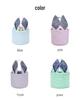 Personalized Easter Basket with Embroidered Rabbit Ears - Plaid Bubble Gauze Tote for Egg Decoration Storage