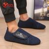 YRZL Winter Warm Plush Slippers for Men Closed Toe Soft Comfortable Cotton Shoes Male 2024 Lightweight Flat Men's Casual Shoes