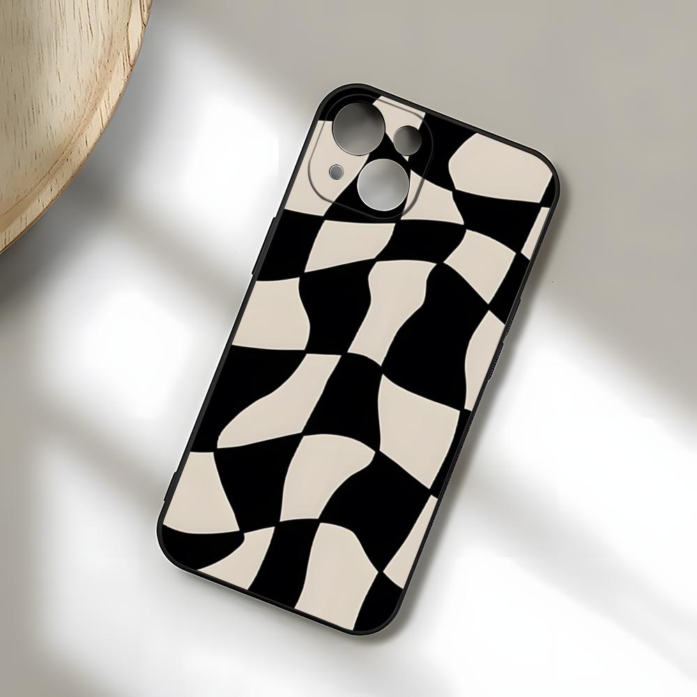 C-Checkerboard Phone Case For IPhone 17 Pro Max 15 Pro 16 14 Plus 12 13 Mini 11 Pro Shockproof Soft Cover
