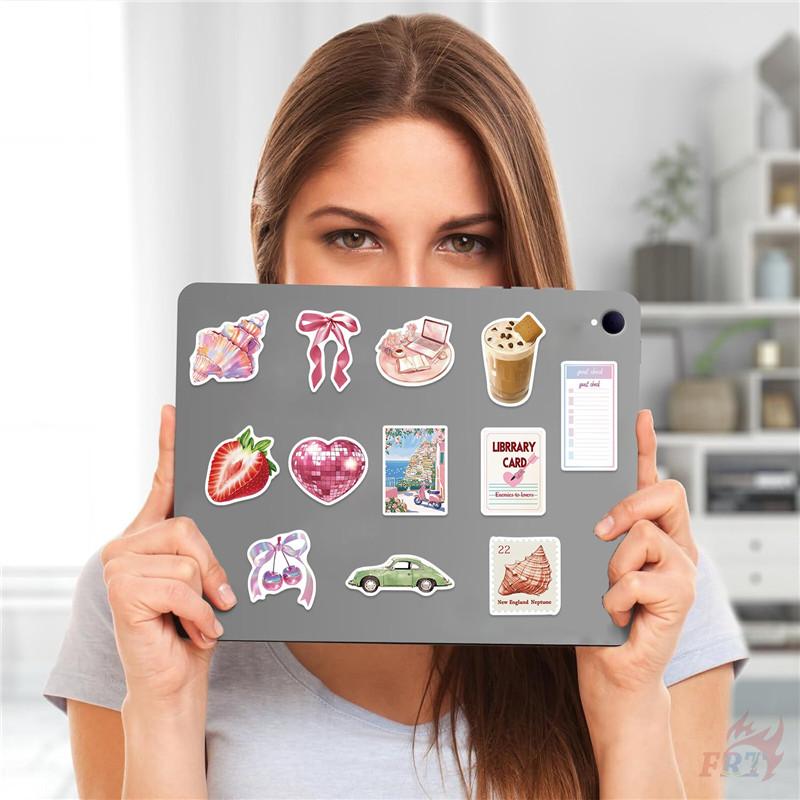 50Pcs/Set Retro Pink Junk Diary Stickers DIY Fashion Waterproof Doodle Decals Stickers