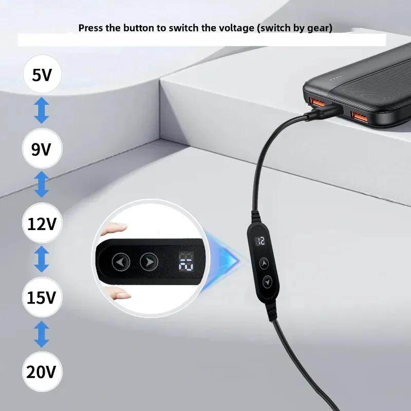 USB C To DC Power Boost Cable Type C To DC Fast Charging 5V To 12V Boost Converter Cable Adapter for Wireless Router TV BOX