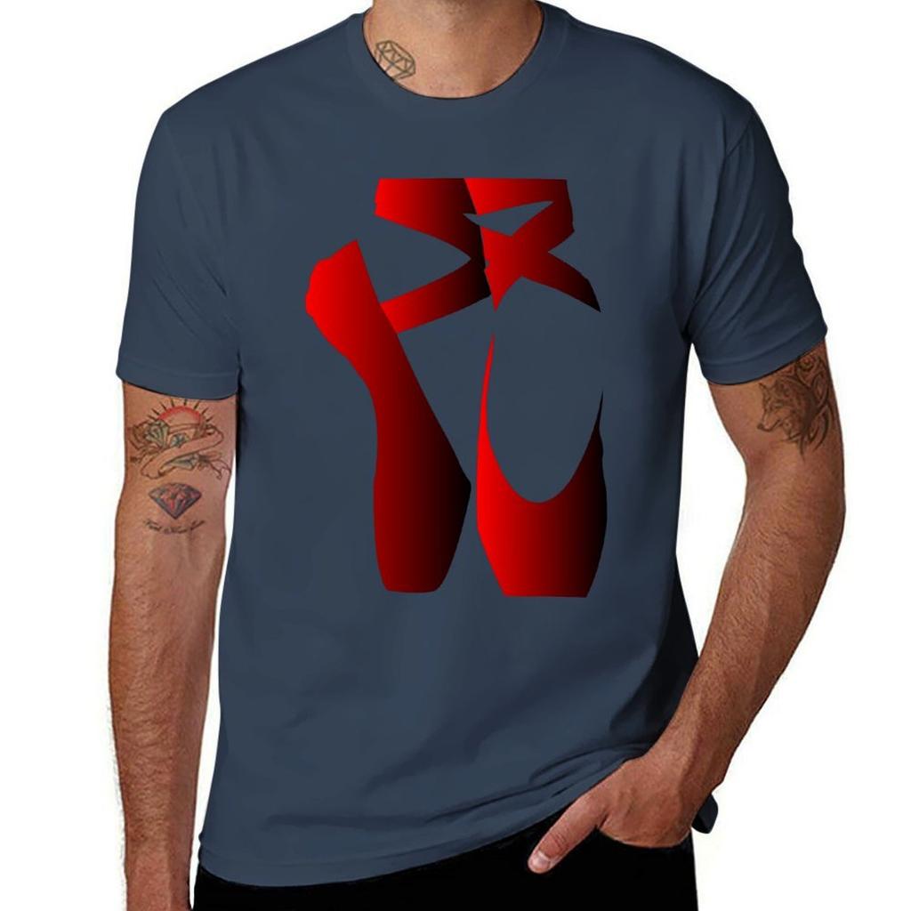 Red Pointe Shoes Tshirt Plus Size Solid Color Tshirt