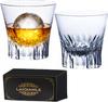 MGOXO Ensemble de Whisky en Cristal Taillé à la Main Fabriqué dans un Bois de Paulownia Convient pour la Prune Froide et Autres Alcooliques Un cadeau parfait pour et autres spéciaux