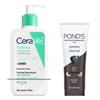 Pond's Bamboo Charcoal & CeraVe Foaming Cleanser Duo
