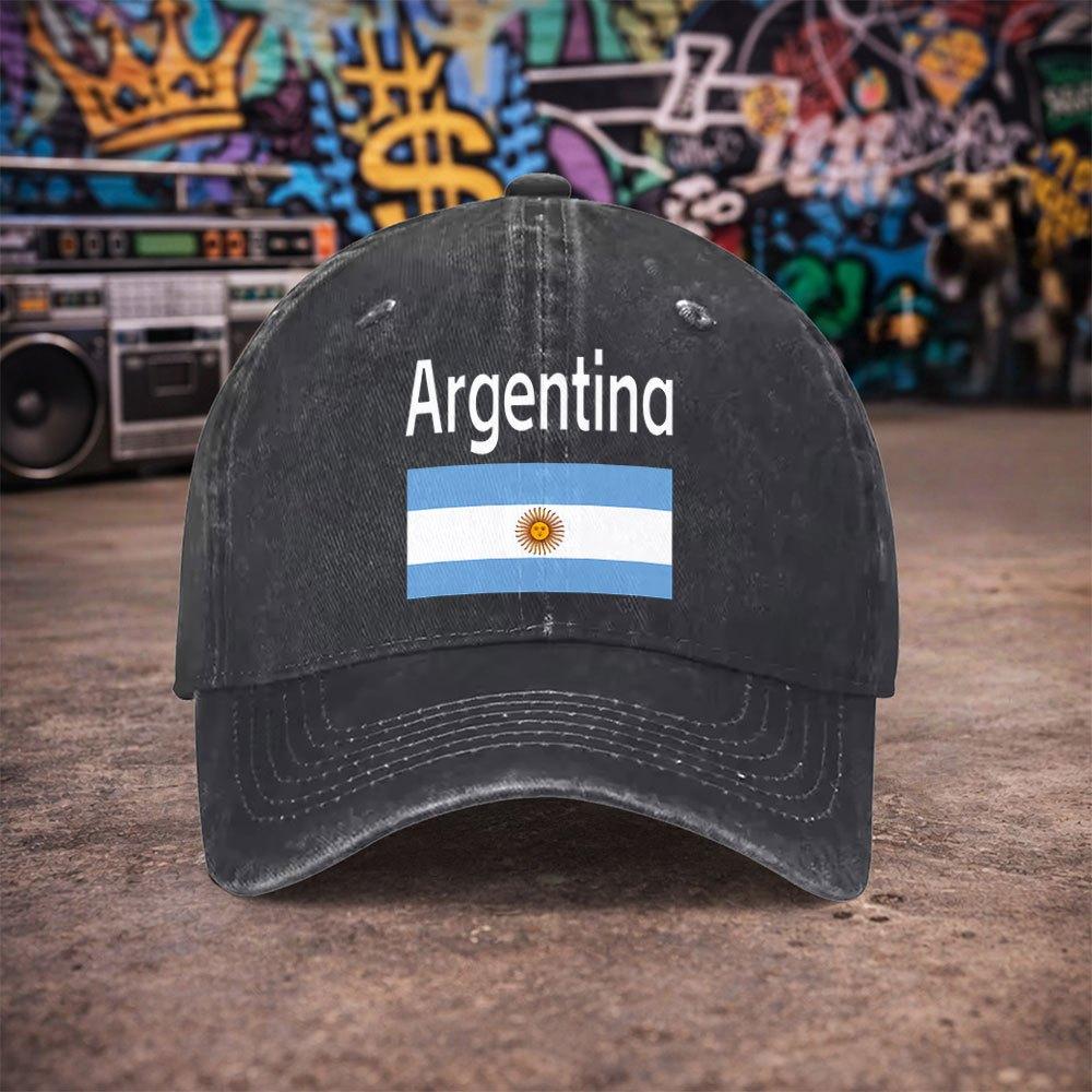 Pc Argentina Flag Baseball Cap Suitable for Unisex Women Lightweight Hook Loop Duckbill Hat with Argentina National Print Un
