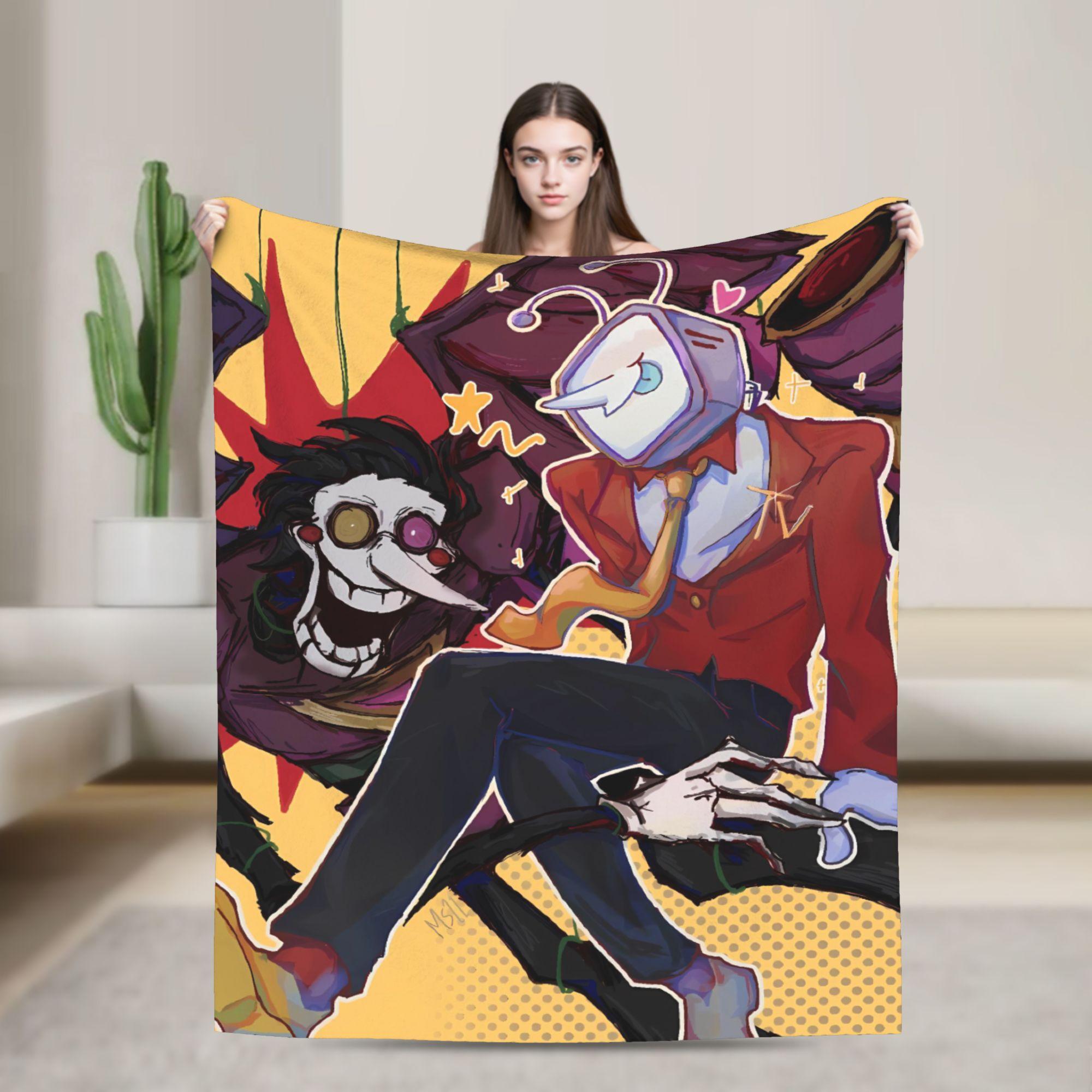 Game Deltarune Spamton Flannel Blanket Warm Soft Throw Blanket for Home Decor Travel Office Aesthetic Bedspread Sofa Bed Cover 75x90cm