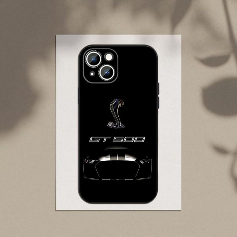 car GT500 Phone Case For Apple iPhone 15,14,13,12,11,XS,XR,X,8,7,Pro,Max,Plus,mini Silicone Black Cover