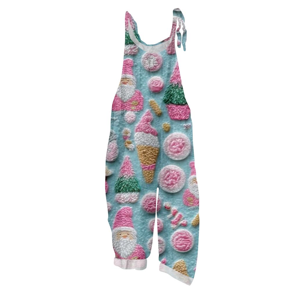 Women's Jumpsuit Halloween Print  Casual Loose Vintage Shoulder Strap Cotton Linen