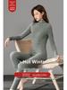 Women's High Waist Thermal Base Layer Pants & Top Set - Imitation Cashmere, Elastic, Plus Velvet Warmth for Autumn/Winter.