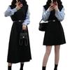 2025 Plus Size Long Sleeve Patchwork Two-Piece Slim-Fit Dress for Women