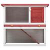 Clapier d'extérieur - vidaXL - Rouge - Bois - 90x45x80 cm - Pour lapins