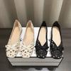 Fashion 2025 New French Style Bow Flat Sandals Women Geometric Cut-Out Peep-Toe Breathable Summer Beige Shoes for Dresses