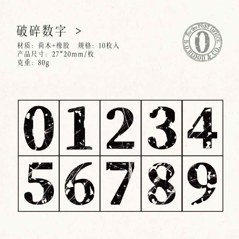

Vintage Wooden Number Stamps Letters English Engraved Stamps Handbook Decorative Material Symbols Decoration