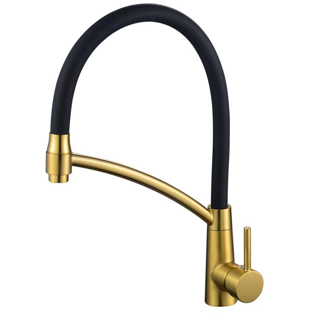 Drehbarer Ganzkupfer-Auszieh-Küchenhahn für Warm- und Kaltwasser