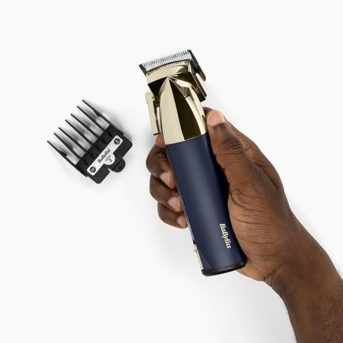 Cordless Hair Clipper - BABYLISS - E992E Super-X Metal - 3 H Battery Life - Gold Edition & Navy