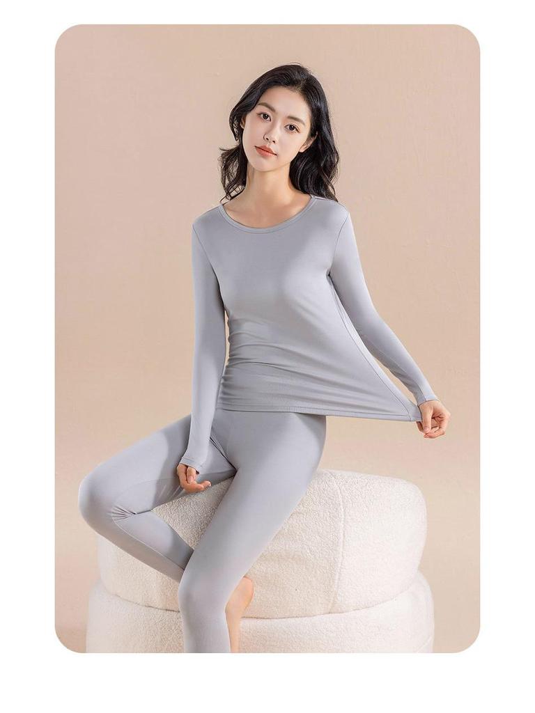 Class A Women's Antibacterial 80-Count Lenzing Modal Warm Base Layer Set - 220g Autumn Underwear & Trousers