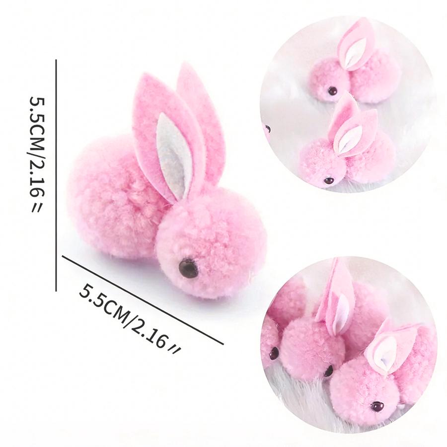 

5-30Pcs Mini Plush Easter Bunny Soft Stuffed Rabbit for Easter Party Favors Gift Basket Stuffers, DIY Hair Pope Hair Clips Acces 5PCS рожевий