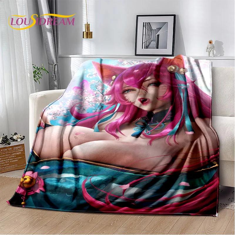 Seksowna koronkowa piękna dziewczyna dama postać z kreskówki anime koc, miękki koc do domu sypialnia łóżko sofa piknik biuro okładka prezent
