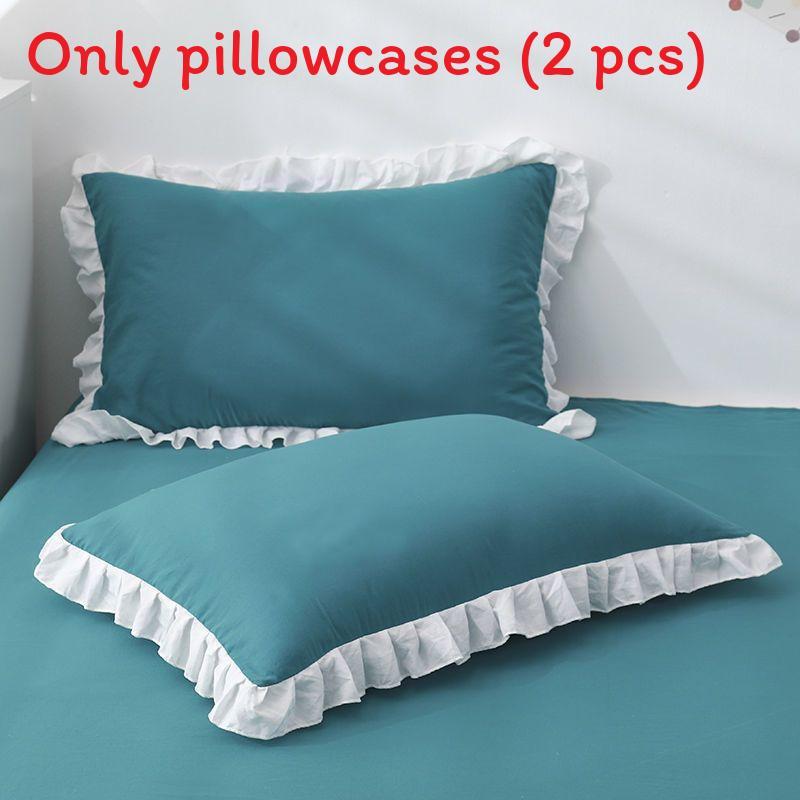 Cotton Pillowcase Pair With Solid Color For Home Bedroom Decor