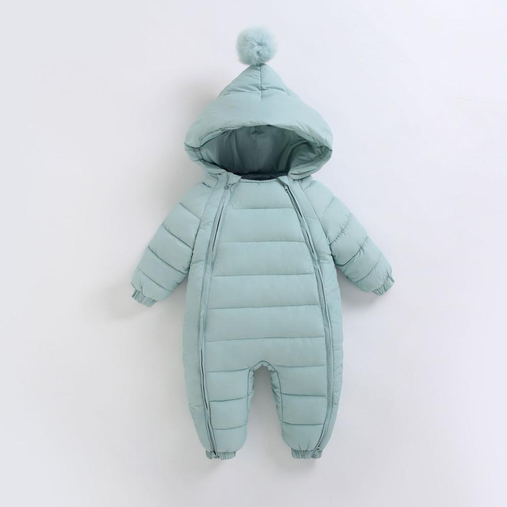 Baby Jumpsuit Winter Plush Thick Hooded Down Climbing Suit  Babies Clothes Cotton Jacket