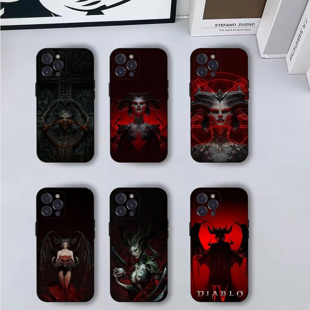 L-Lilith D-Diablo 4 Phone Case Phone Case For iPhone 16,15,14,13,12,11,Pro,X,XS,Max,XR,Plus,Mini Soft Black Cover