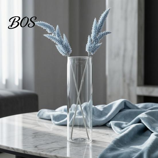 Fashionable Simple Vase Plastic Clear Cylinder Vase, Modern Flower Arrangement Transparent Unbreakable Lightweight Table Centerpiece for Home