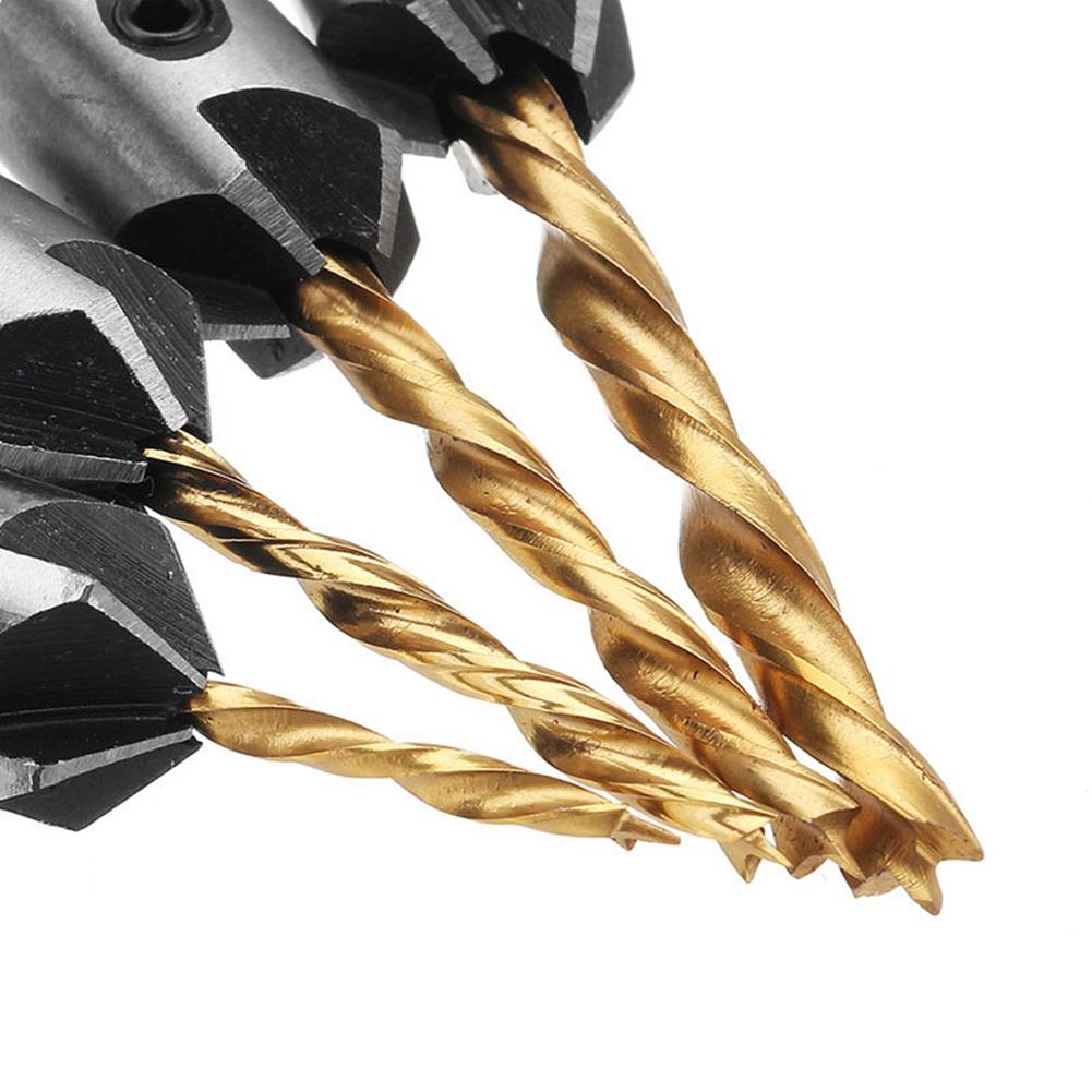 For Wood Drill Bits 7 Pieces Titanium Coated Rust-proof Woodworking Drill Bit Suitable for Wood Drilling Steerable Drill