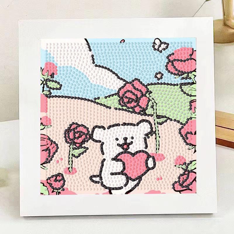 Ins Line Puppy Diamond Painting DIY Cute Cartoon Handmade Educational Gift for Kids