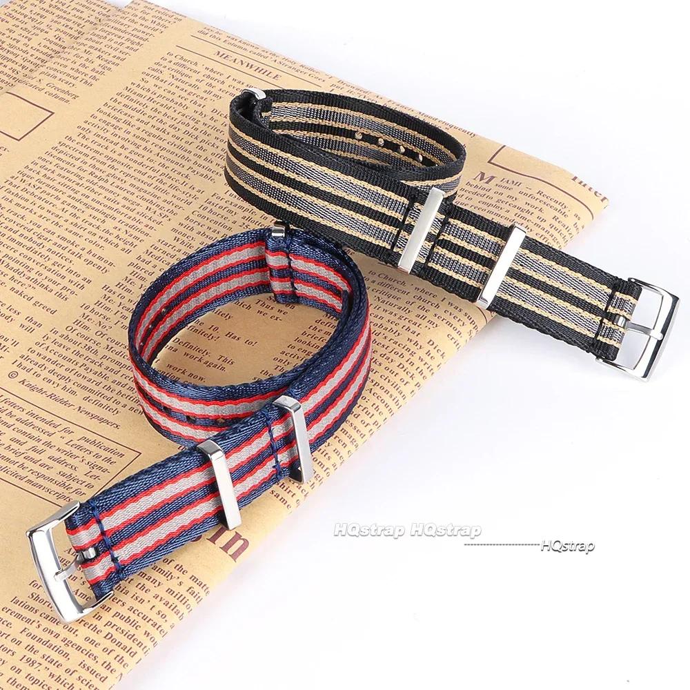 Bracelet souple en nylon pour Omega Seamaster 007 Hommes Femmes Toile militaire Bracelet de montre de remplacement pour Seiko Universel Sport 20mm Ceinture
